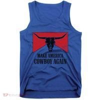 Retro Bull Skull Western Life Makes America A Cow Again Gift Tank Top thumb 0