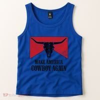 Retro Bull Skull Western Life Makes America A Cow Again Gift Tank Top thumb 2