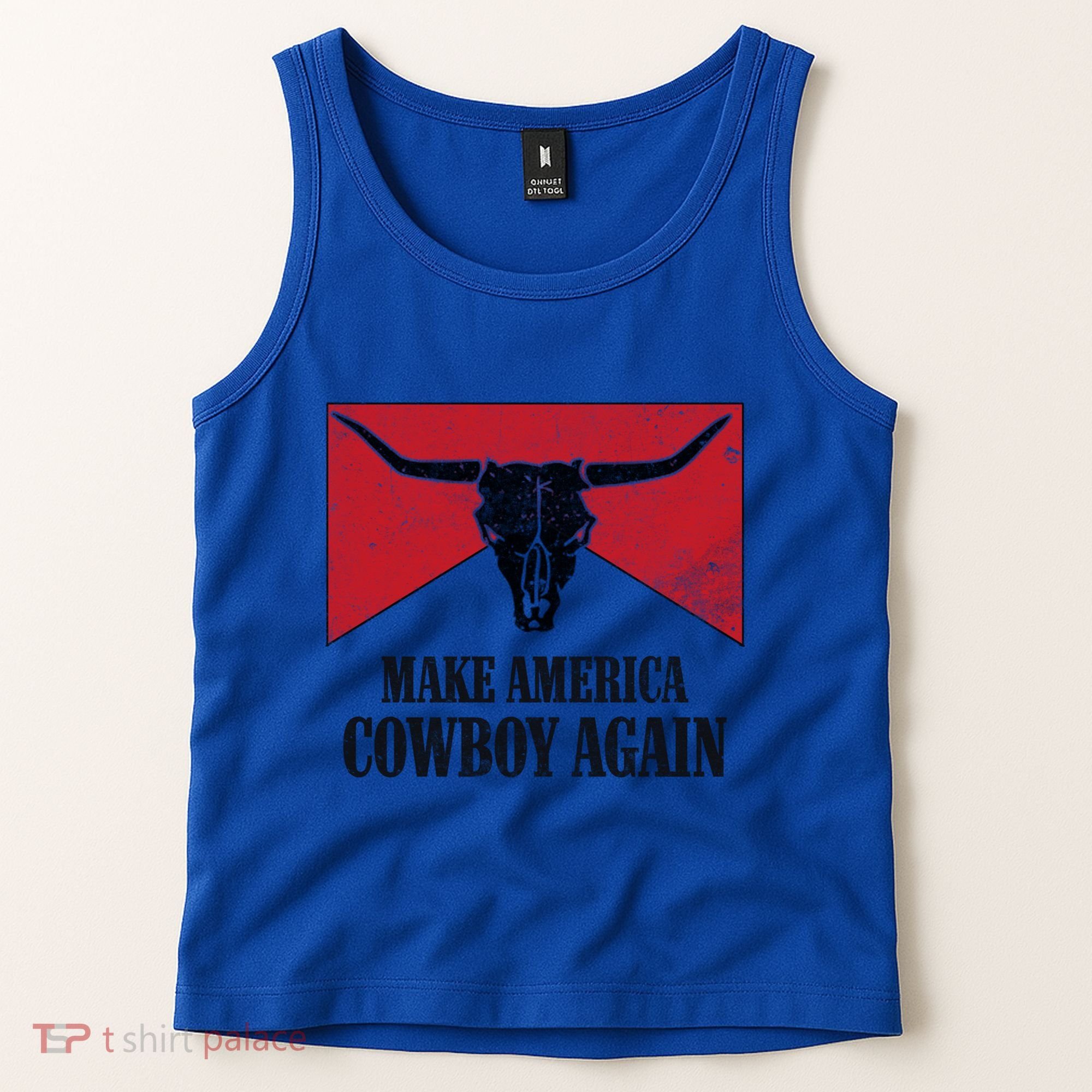 Retro Bull Skull Western Life Makes America A Cow Again Gift Tank Top