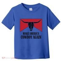 Retro Bull Skull Western Life Makes America A Cow Again Gift Toddler T-Shirt thumb 0