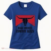 Retro Bull Skull Western Life Makes America A Cow Again Gift Women's T-Shirt thumb 0