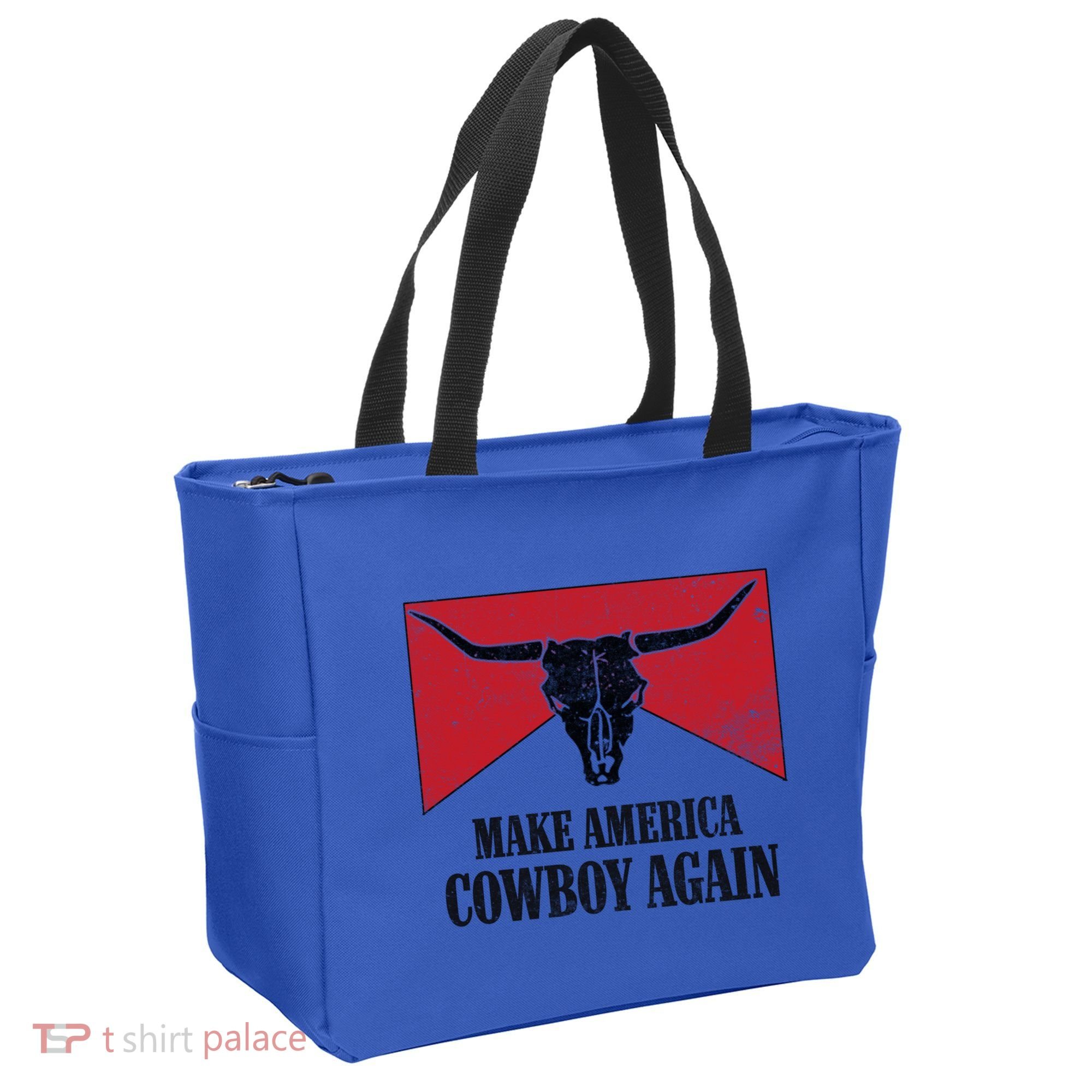 Retro Bull Skull Western Life Makes America A Cow Again Gift Tote Bag