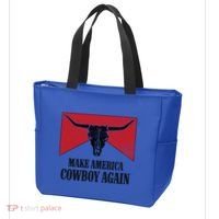 Retro Bull Skull Western Life Makes America A Cow Again Gift Tote Bag thumb 3