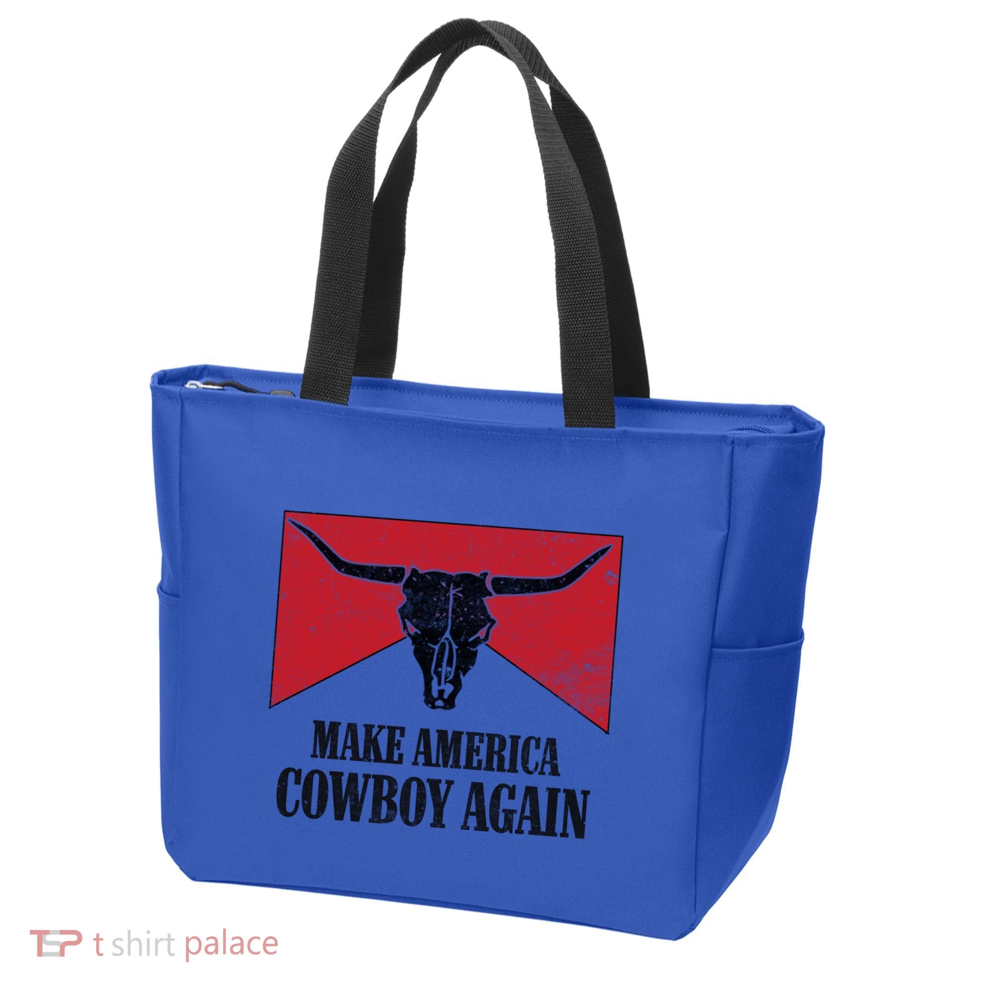 Retro Bull Skull Western Life Makes America A Cow Again Gift Tote Bag