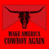 Retro Bull Skull Western Life Makes America A Cow Again Gift Santa Hat thumb 1