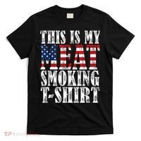 Retro BBQ Smoker Vintage US Flag This Is My Meat Smoking T-Shirt thumb 0