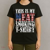 Retro BBQ Smoker Vintage US Flag This Is My Meat Smoking T-Shirt thumb 4