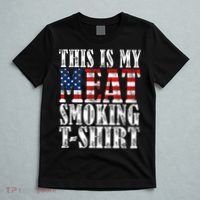 Retro BBQ Smoker Vintage US Flag This Is My Meat Smoking T-Shirt thumb 5