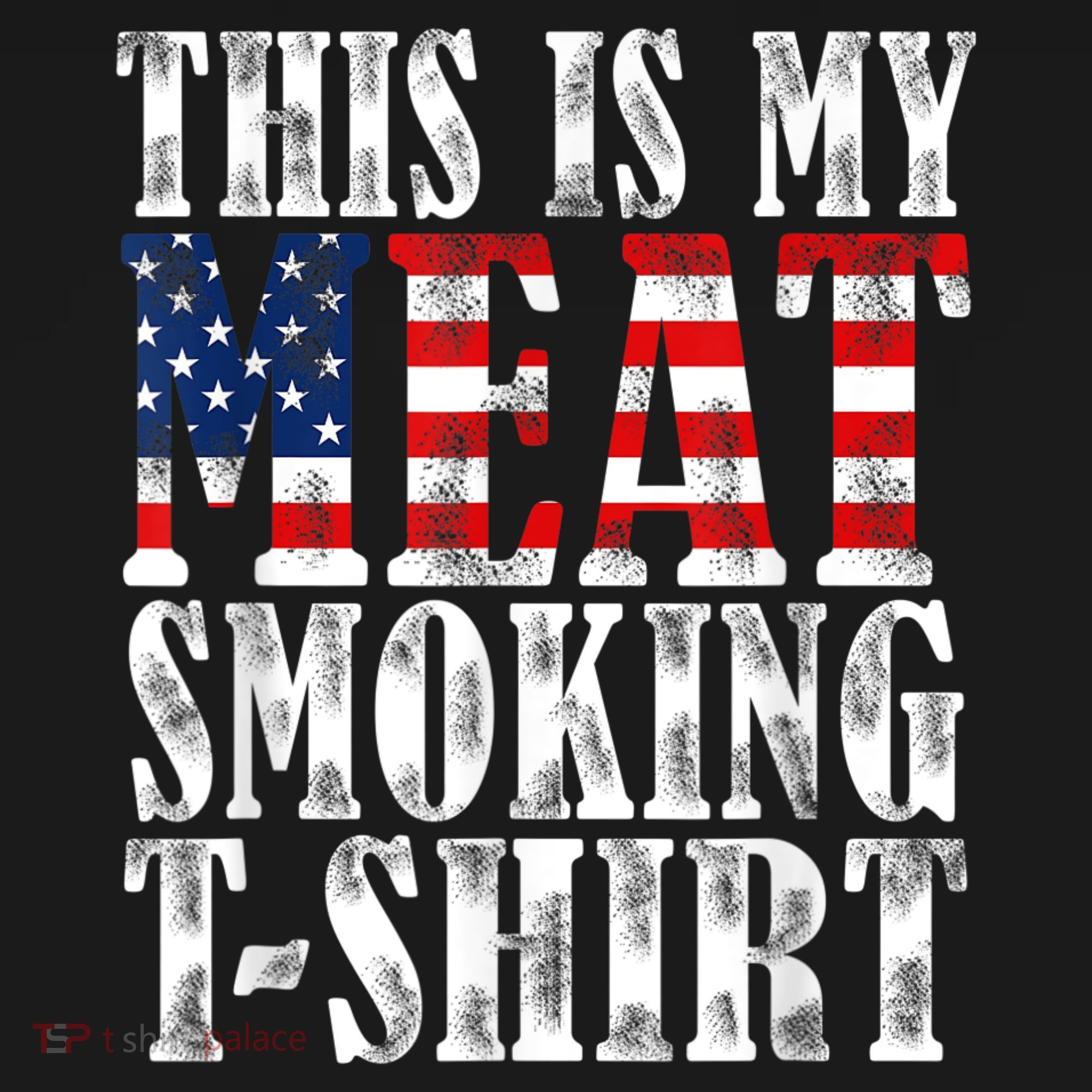 Retro BBQ Smoker Vintage US Flag This Is My Meat Smoking T-Shirt