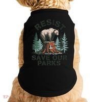 Resist Bear - Save Our Parks Wildlife Protection Women Doggie Tank thumb 0