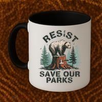 Resist Bear - Save Our Parks Wildlife Protection Women Coffee Mug thumb 2