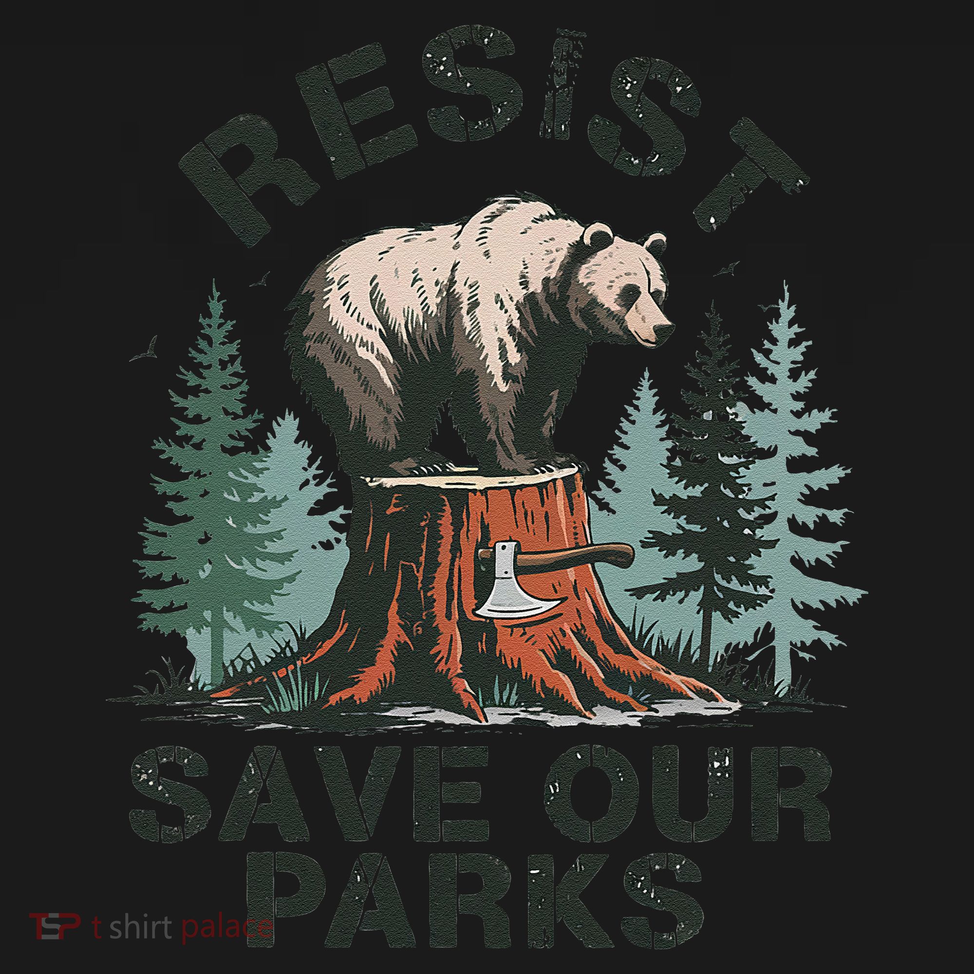 Resist Bear - Save Our Parks Wildlife Protection Women Women's Hoodie