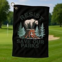 Resist Bear - Save Our Parks Wildlife Protection Women Golf Towel thumb 1