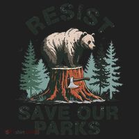 Resist Bear - Save Our Parks Wildlife Protection Women Golf Towel thumb 3
