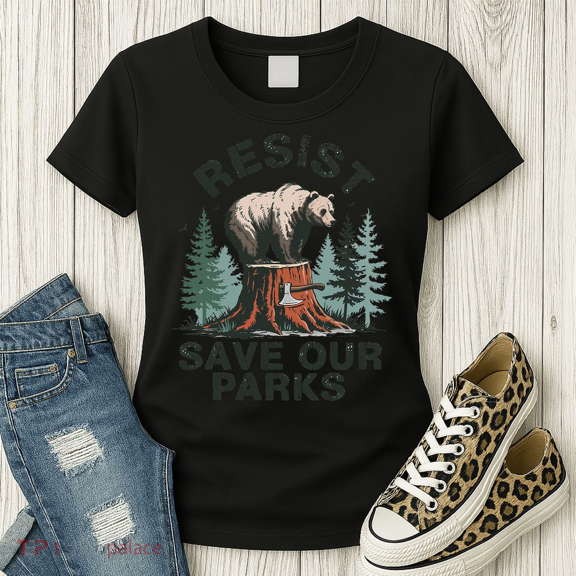 Resist Bear - Save Our Parks Wildlife Protection Women Women's T-Shirt