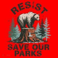 Resist Bear - Save Our Parks Wildlife Protection Women Santa Hat thumb 1