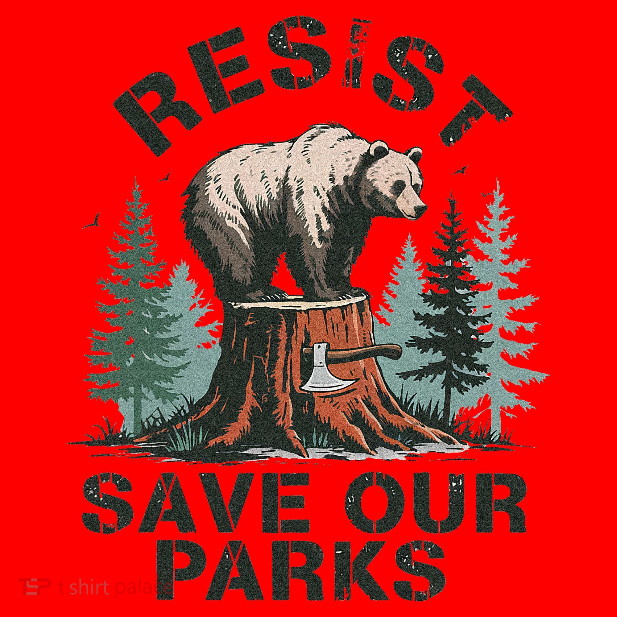 Resist Bear - Save Our Parks Wildlife Protection Women Santa Hat