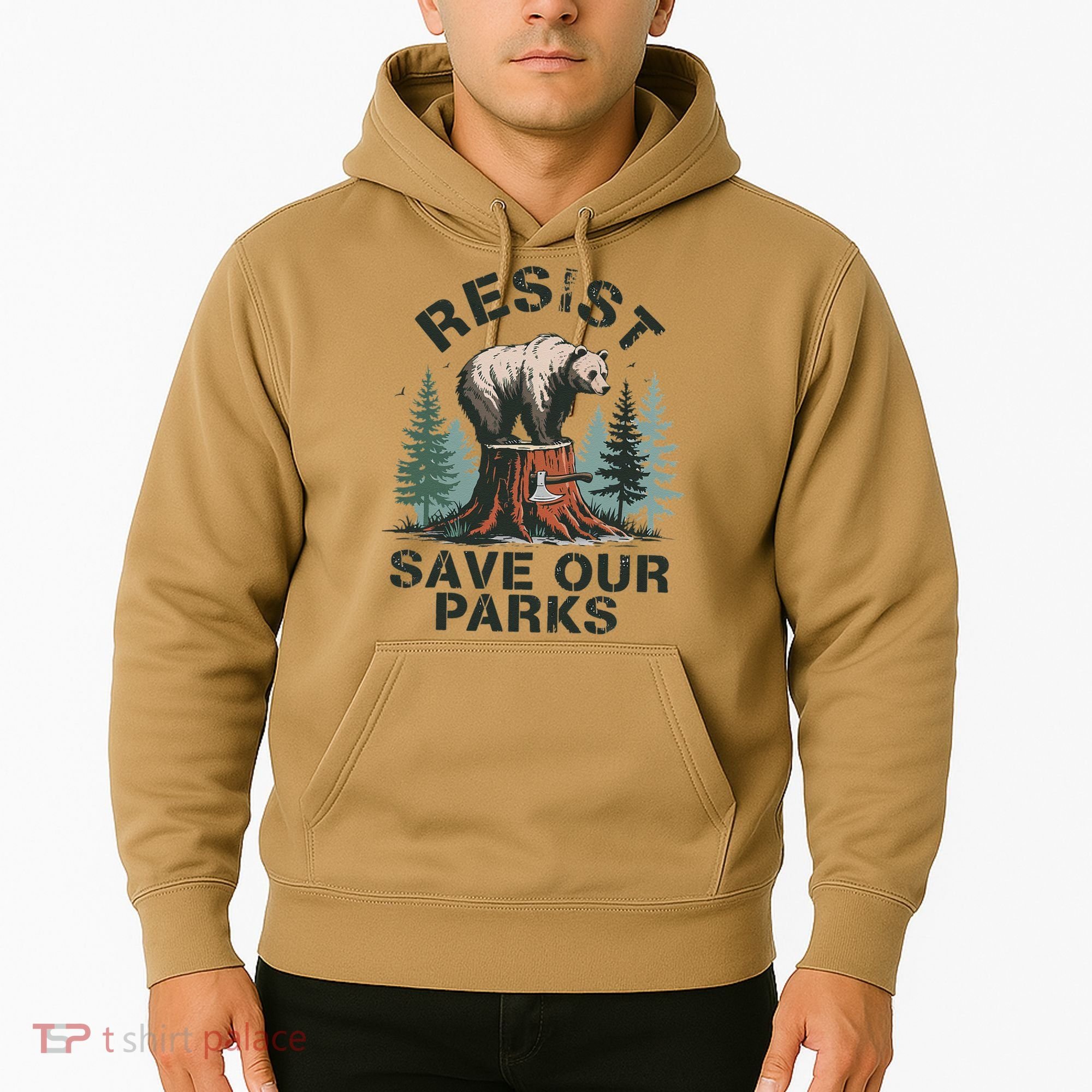 Resist Bear - Save Our Parks Wildlife Protection Women Hoodie