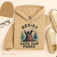 Resist Bear - Save Our Parks Wildlife Protection Women Hoodie thumb 4