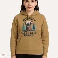 Resist Bear - Save Our Parks Wildlife Protection Women Hoodie thumb 5