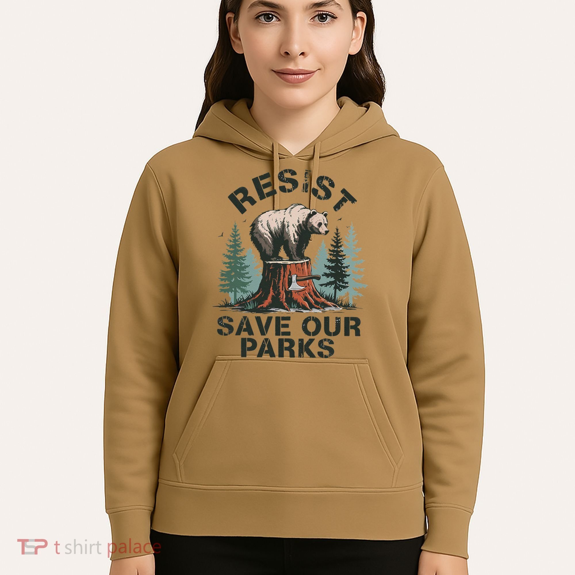 Resist Bear - Save Our Parks Wildlife Protection Women Hoodie