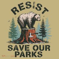 Resist Bear - Save Our Parks Wildlife Protection Women Hoodie thumb 7