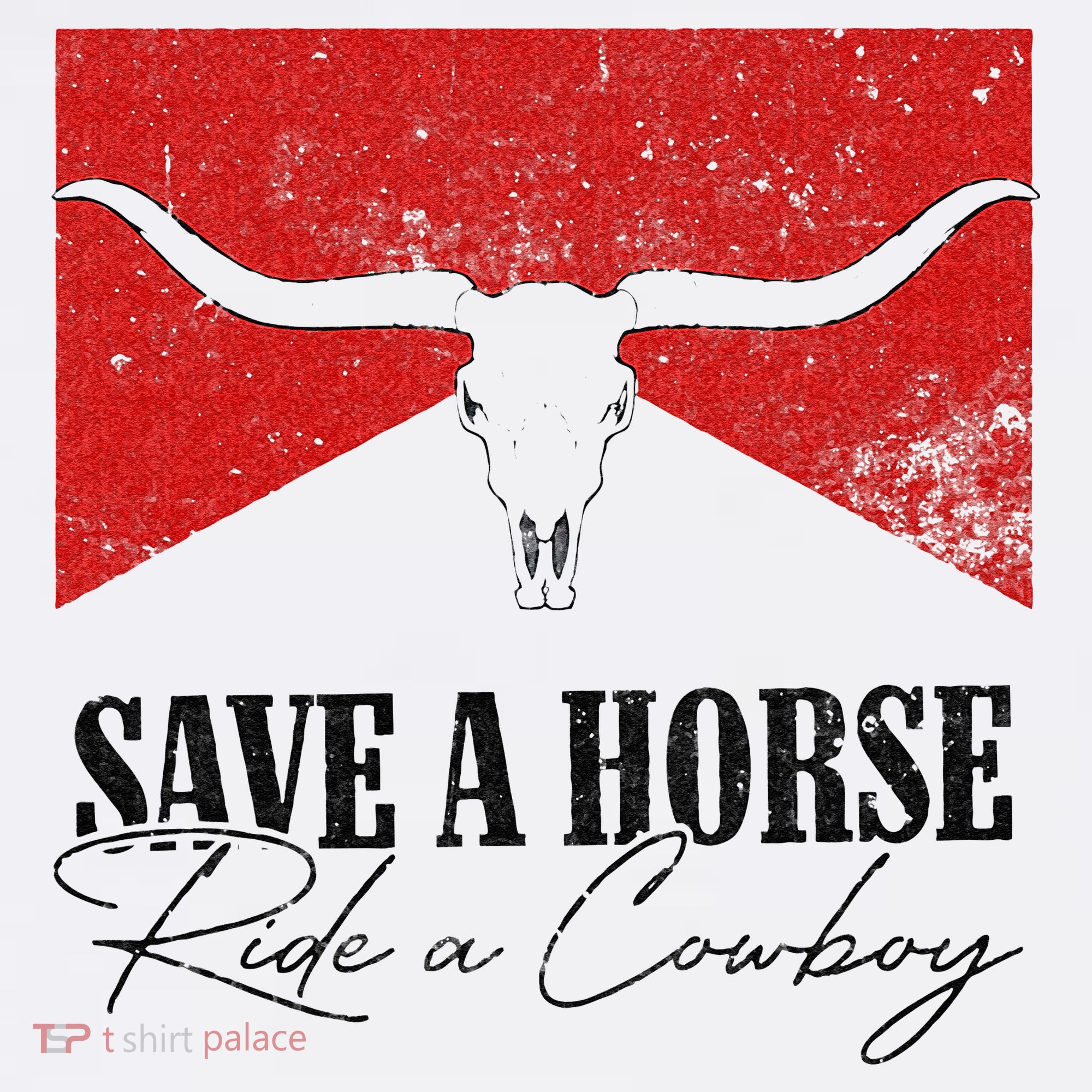 Retro Bull Skull Western Country Save A Horse Ride A Cowboy Women's T-Shirt