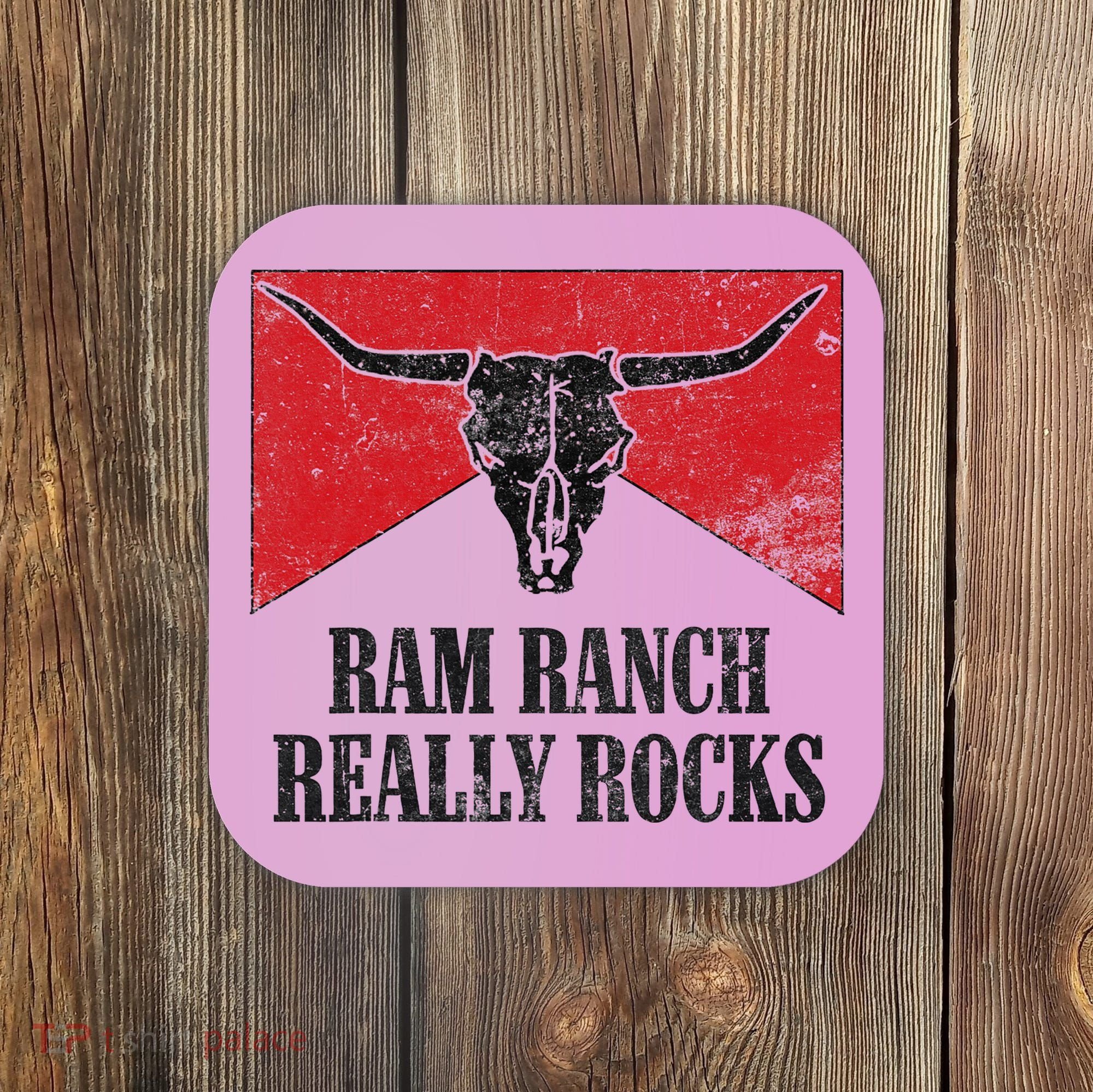 Retro Bull Skull Western Life Country Ram Ranch Rockin' Vibes Coaster
