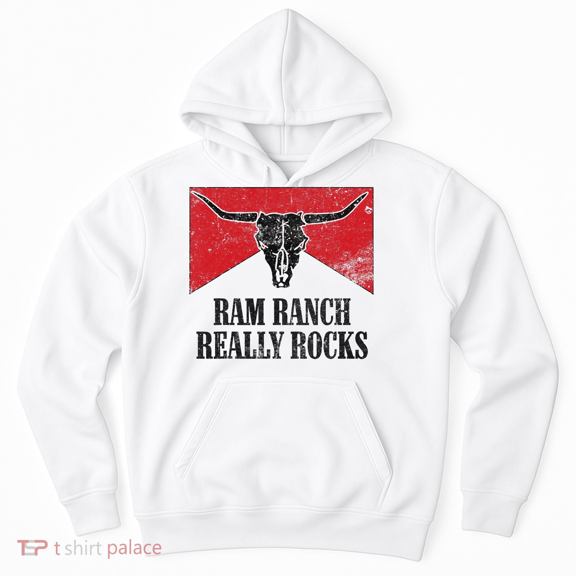 Retro Bull Skull Western Life Country Ram Ranch Rockin' Vibes Hoodie