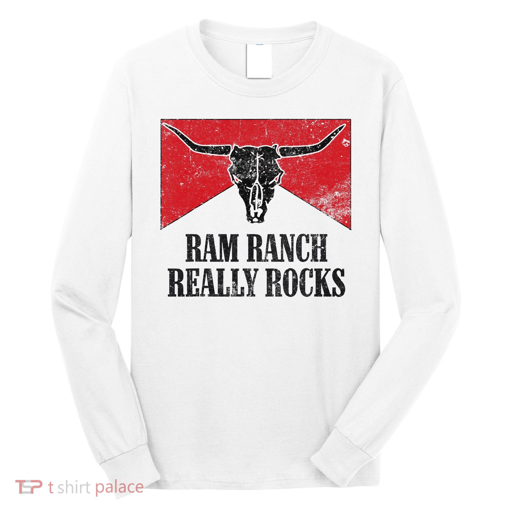 Retro Bull Skull Western Life Country Ram Ranch Rockin' Vibes Long Sleeve Shirt