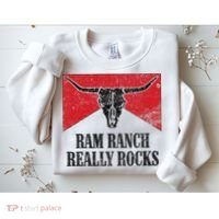 Retro Bull Skull Western Life Country Ram Ranch Rockin' Vibes Sweatshirt thumb 2