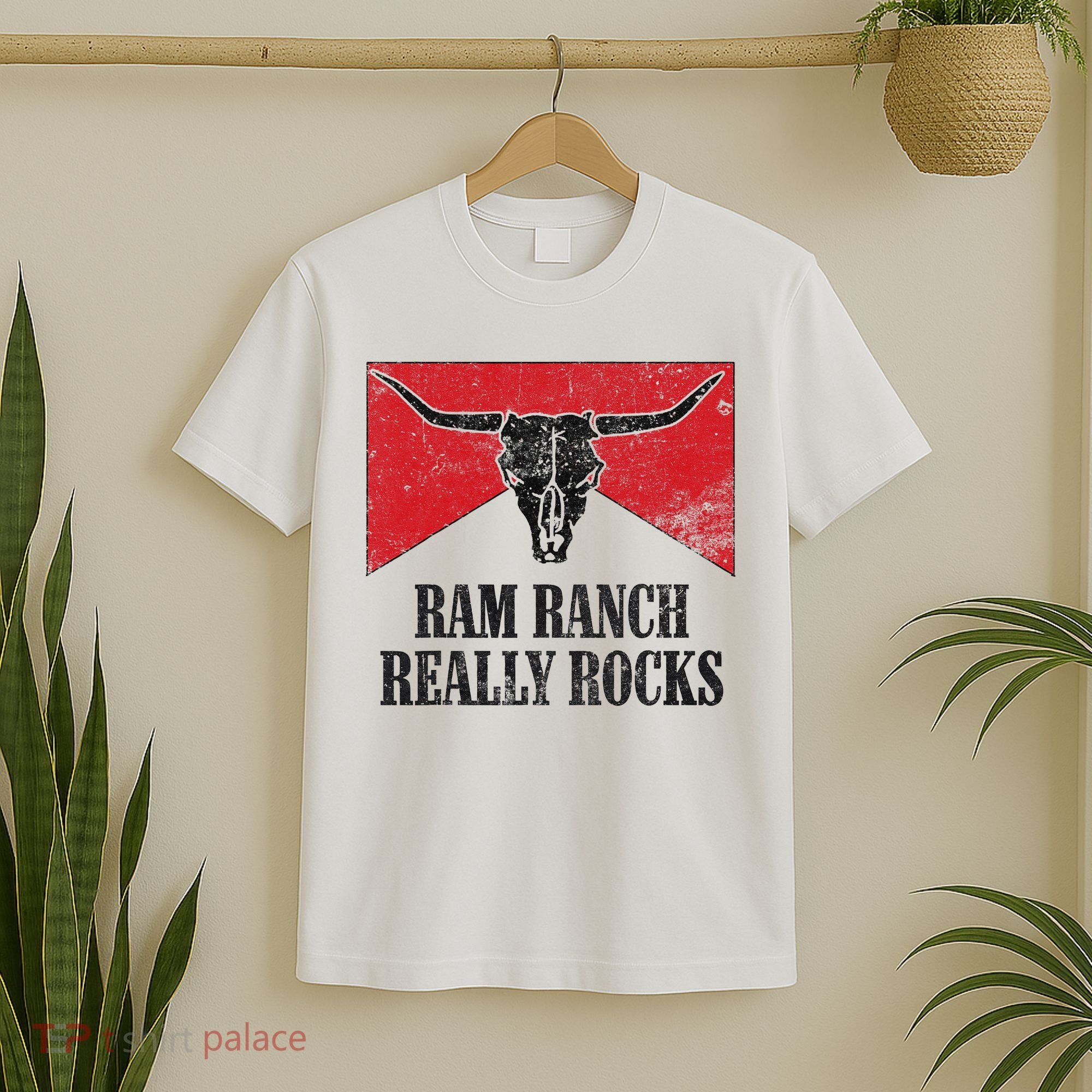 Retro Bull Skull Western Life Country Ram Ranch Rockin' Vibes T-Shirt