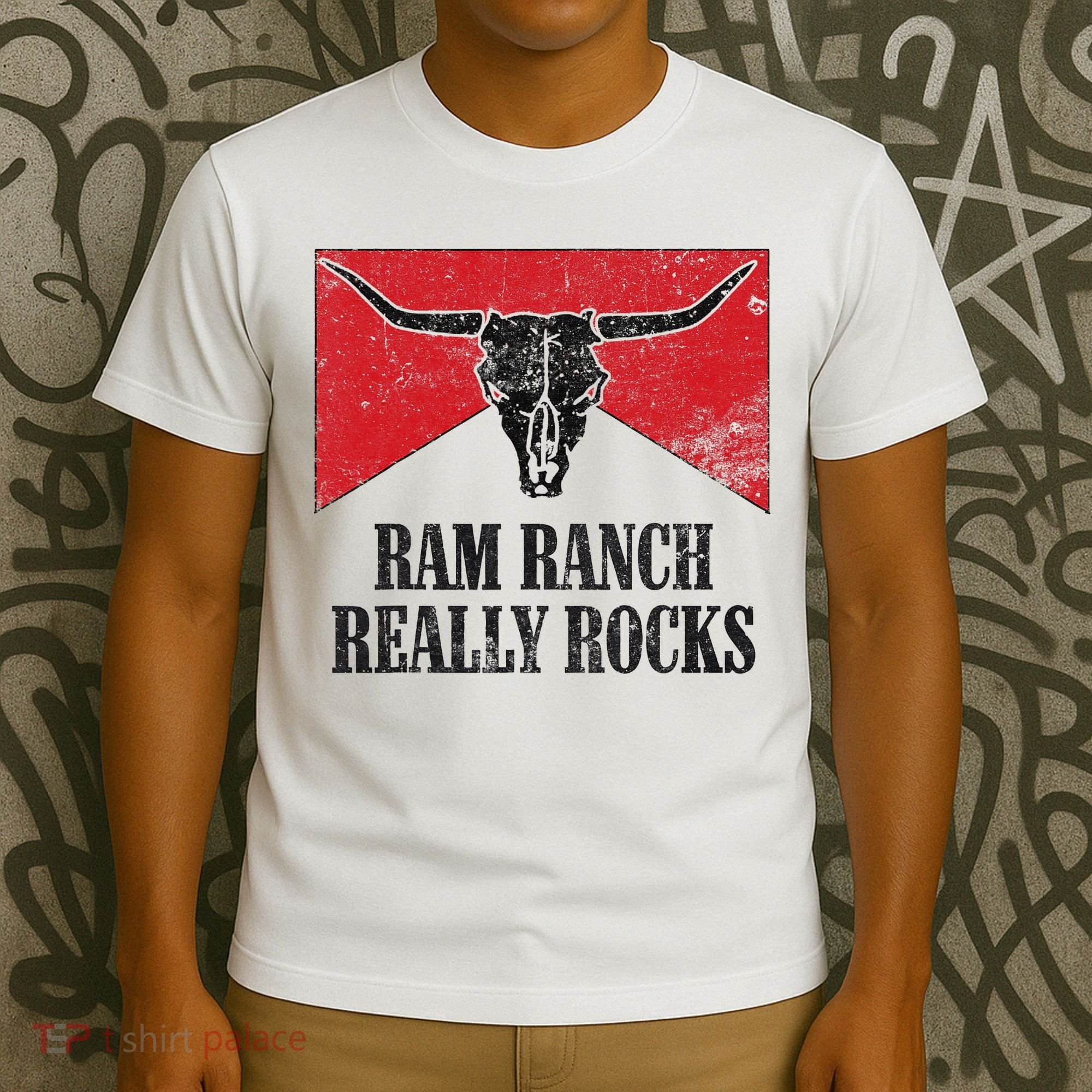 Retro Bull Skull Western Life Country Ram Ranch Rockin' Vibes T-Shirt