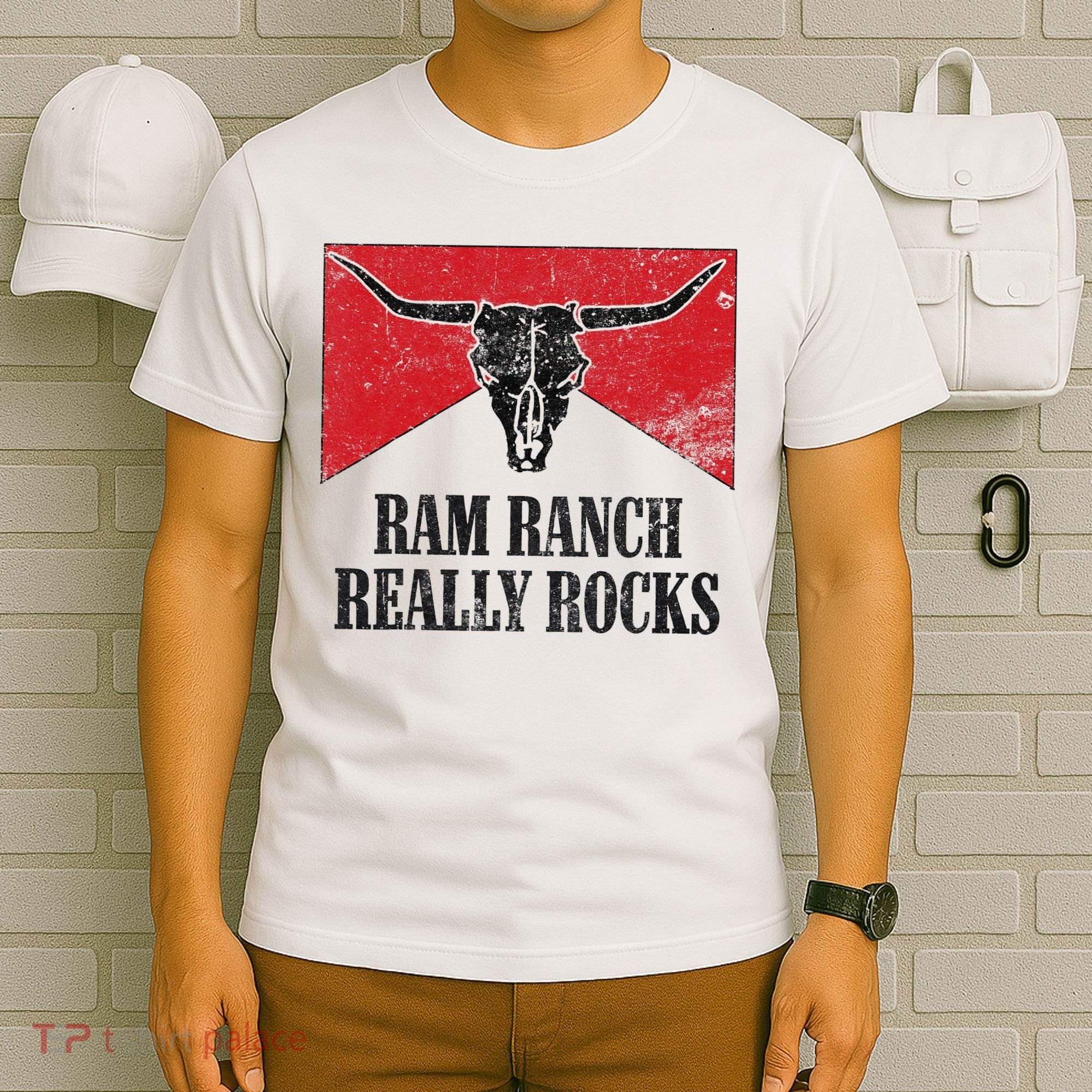 Retro Bull Skull Western Life Country Ram Ranch Rockin' Vibes T-Shirt