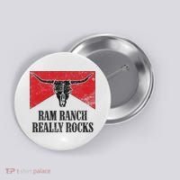 Retro Bull Skull Western Life Country Ram Ranch Rockin' Vibes Button thumb 0