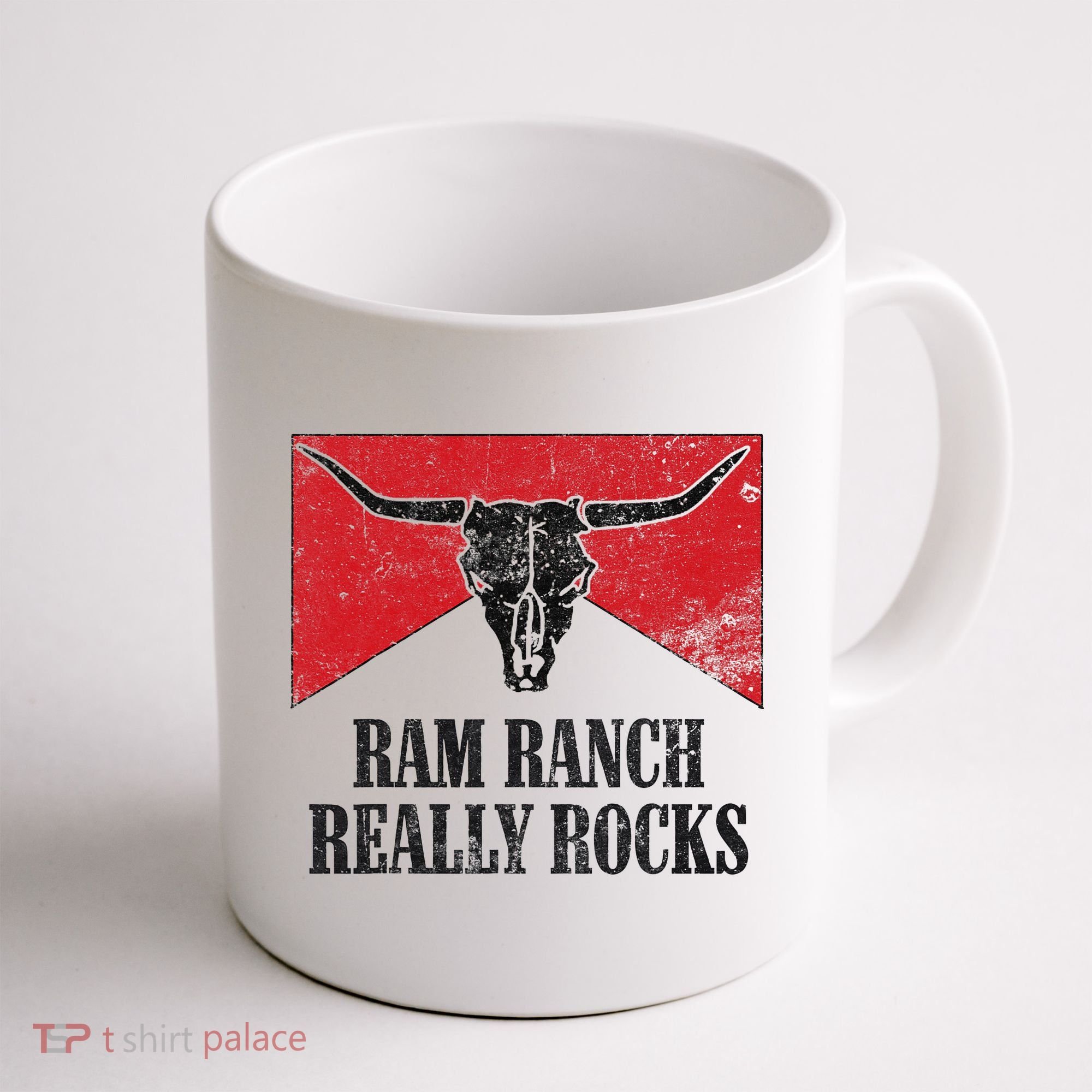 Retro Bull Skull Western Life Country Ram Ranch Rockin' Vibes Coffee Mug