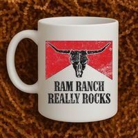 Retro Bull Skull Western Life Country Ram Ranch Rockin' Vibes Coffee Mug thumb 2