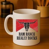 Retro Bull Skull Western Life Country Ram Ranch Rockin' Vibes Coffee Mug thumb 4