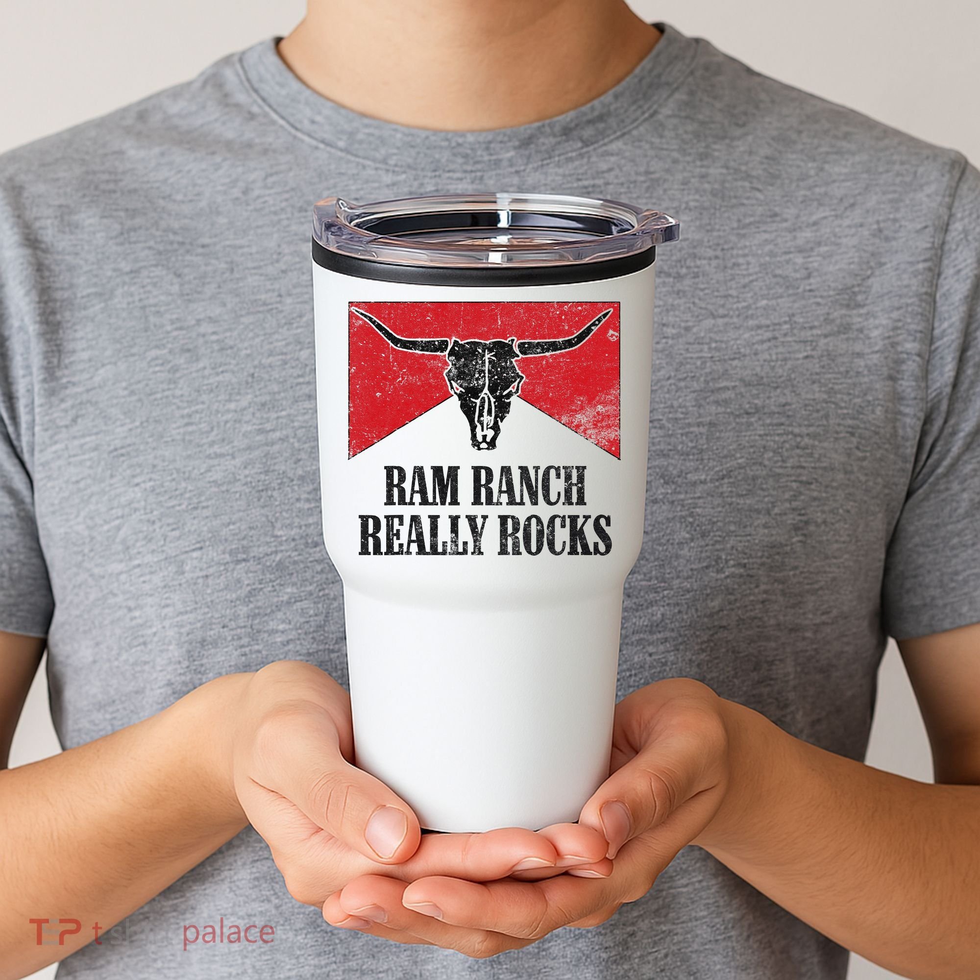 Retro Bull Skull Western Life Country Ram Ranch Rockin' Vibes Tumbler