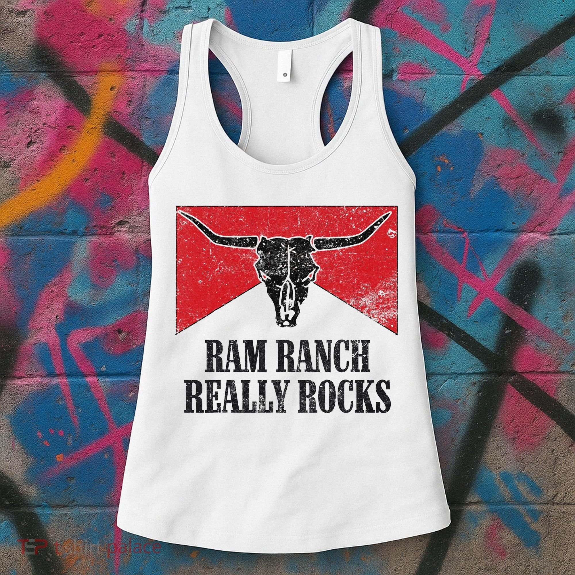 Retro Bull Skull Western Life Country Ram Ranch Rockin' Vibes Women's Tank Top