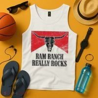 Retro Bull Skull Western Life Country Ram Ranch Rockin' Vibes Tank Top thumb 4