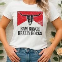 Retro Bull Skull Western Life Country Ram Ranch Rockin' Vibes Women's T-Shirt thumb 2