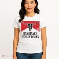Retro Bull Skull Western Life Country Ram Ranch Rockin' Vibes Women's T-Shirt thumb 4