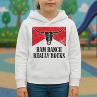 Retro Bull Skull Western Life Country Ram Ranch Rockin' Vibes Kids Hoodie thumb 3