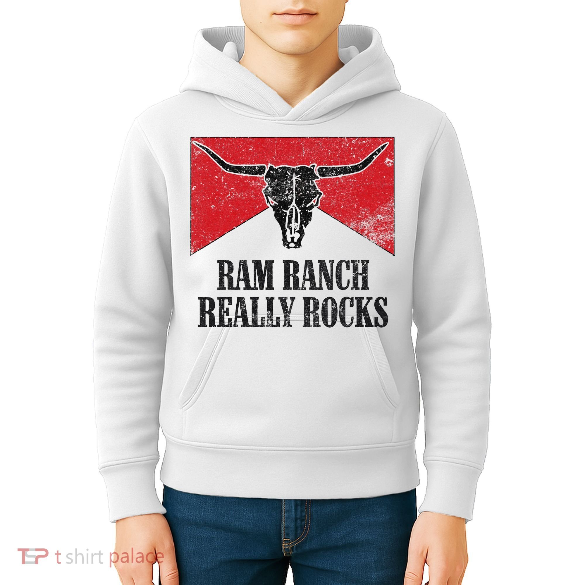Retro Bull Skull Western Life Country Ram Ranch Rockin' Vibes Kids Hoodie