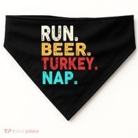 Run Beer Turkey Nap Thanksgiving Gift USA-Made Doggie Bandana thumb 0