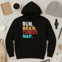 Run Beer Turkey Nap Thanksgiving Gift Hoodie thumb 3