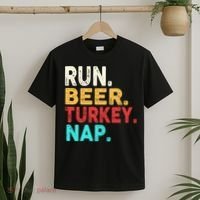Run Beer Turkey Nap Thanksgiving Gift T-Shirt thumb 2