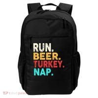 Run Beer Turkey Nap Thanksgiving Gift Backpack thumb 0