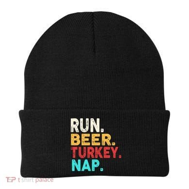 Run Beer Turkey Nap Thanksgiving Gift Beanie